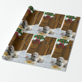 Goldendoodle Puppy Weihnachten Geschenkpapier