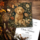 Goldendoodle Puppy William Morris Style Party Dankeskarte