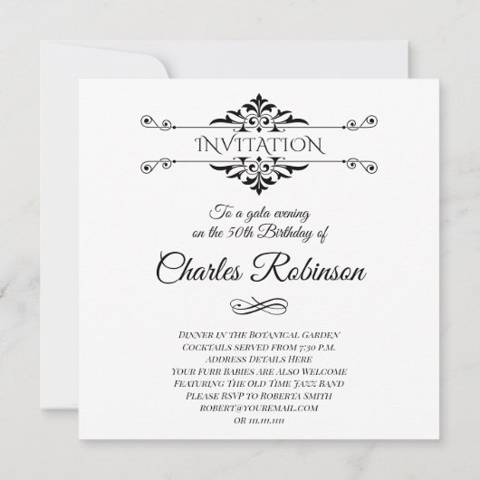 Goldendoodle Puppy William Morris Style Party Dankeskarte (Rückseite)