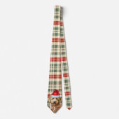 Goldendoodle Red Green Kariert Holiday Weihnachten Krawatte (Vorderseite)