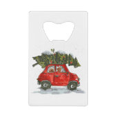 Goldendoodle Reiten roter LKW Weihnachten frohe We Geldbeutel Flaschenöffner (Vorderseite)