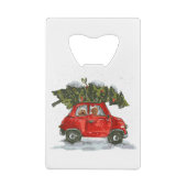 Goldendoodle Reiten roter LKW Weihnachten frohe We Geldbeutel Flaschenöffner (Rückseite)