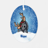 Goldendoodle Rentier Weihnachten Ornament Aus Metall (Vorderseite links)