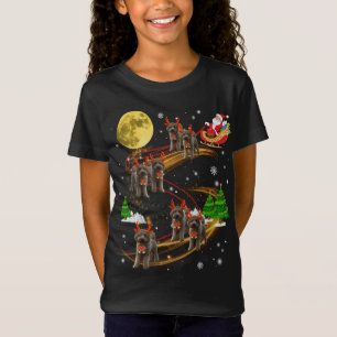 Goldendoodle Rentier Weihnachtsfeier Reiten Santa T-Shirt