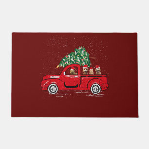Goldendoodle Riding Red Truck Weihnachten Paja Fußmatte