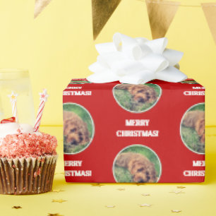 Goldendoodle rotes Geschenkpapier