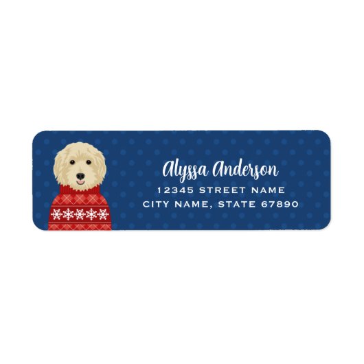 Goldendoodle-Rücksendeadressen-Aufkleber (Vorne)