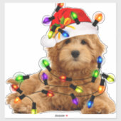Goldendoodle Santa Dog Aufkleber (Blatt)