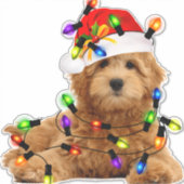 Goldendoodle Santa Dog Aufkleber (Vorderseite)