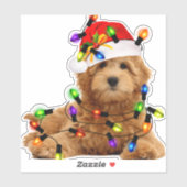 Goldendoodle Santa Dog Aufkleber (Blatt)