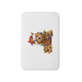 Goldendoodle Santa Dog Badematte (Vorderseite Vertikal)