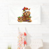 Goldendoodle Santa Dog Banner (Insitu)