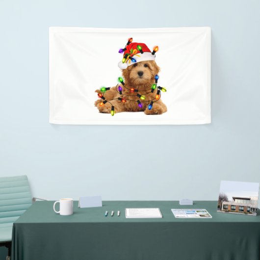 Goldendoodle Santa Dog Banner (Messeveranstaltung)
