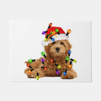 Goldendoodle Santa Dog Fußmatte