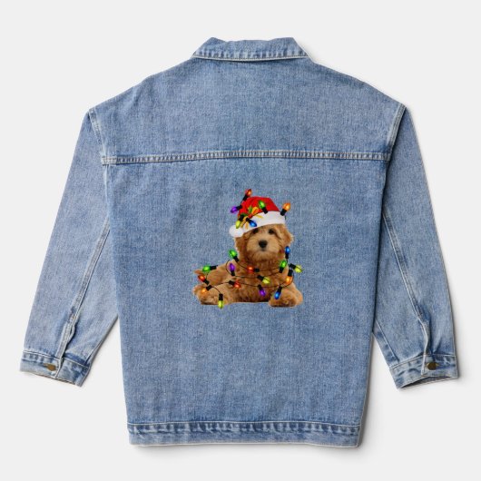 Goldendoodle Santa Dog Jeansjacke (Rückseite)