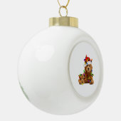 Goldendoodle Santa Dog Keramik Kugel-Ornament (Links)