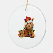Goldendoodle Santa Dog Keramik Ornament (Links)
