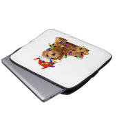 Goldendoodle Santa Dog Laptopschutzhülle (Vorne Knopf)