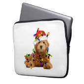 Goldendoodle Santa Dog Laptopschutzhülle (Vorderseite Links)
