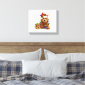 Goldendoodle Santa Dog Leinwanddruck (Insitu (Schlafzimmer))