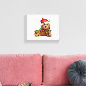 Goldendoodle Santa Dog Leinwanddruck (Insitu (Wohnzimmer))
