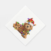 Goldendoodle Santa Dog Serviette (Ecke)