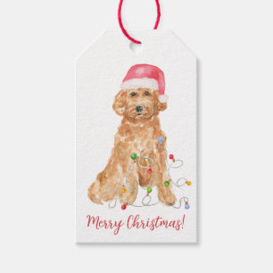Goldendoodle Santa Gift Tag, Custom Christmas Dog Geschenkanhänger