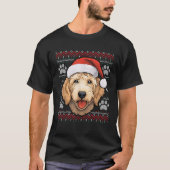 Goldendoodle Santa Hat Christmas Funny Dog Mom Dad T-Shirt (Vorderseite)