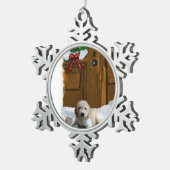 Goldendoodle Schneeflocken Zinn-Ornament (Rechts)