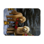 Goldendoodle Snowy Sleigh Weihnachtsdekor Magnet (Horizontal)