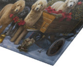 Goldendoodle Snowy Sleigh Weihnachtsdekor Schneidebrett (Ecke)