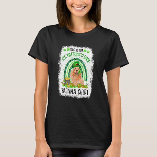 Goldendoodle St Patrick Day Lucky Pajamas Women T-Shirt (Vorderseite)