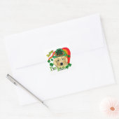 Goldendoodle St Patricks Day Quadratischer Aufkleber (Umschlag)