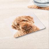 Goldendoodle Studio Portrait Rechteckiger Pappuntersetzer (angewinkelt)