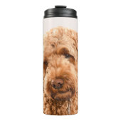 Goldendoodle Studio Portrait Thermosbecher (Vorderseite)