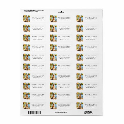 Goldendoodle Summer Lake Return Address Label (Vorne)