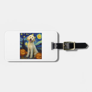 Goldendoodle Süßer Hund Halloween Jack O Kürbis Gepäckanhänger