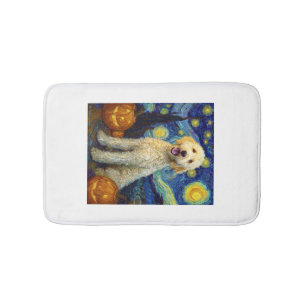 Goldendoodle Süßer Hund Halloween Jack O Lantern K Badematte