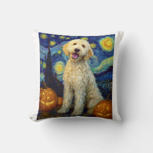 Goldendoodle Süßer Hund Halloween Jack O Lantern K Kissen