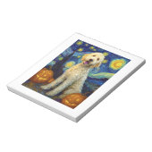 Goldendoodle Süßer Hund Halloween Jack O Lantern K Notizblock (Rotiert)