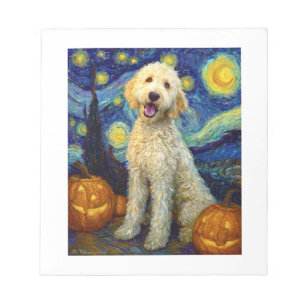 Goldendoodle Süßer Hund Halloween Jack O Lantern K Notizblock