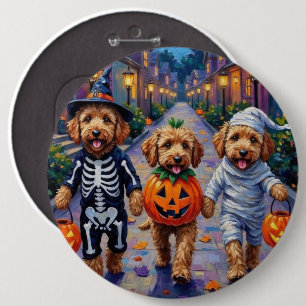 Goldendoodle Süßigkeitenbetteln Halloween Kostüme Button