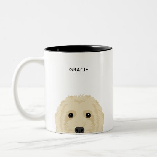 Goldendoodle-Tasse Zweifarbige Tasse (Links)