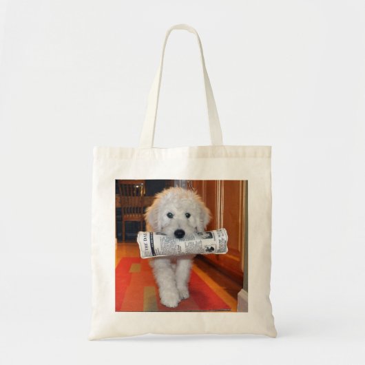 Goldendoodle tragende Zeitungs-Spielzeug-Tasche Tragetasche (Vorne)