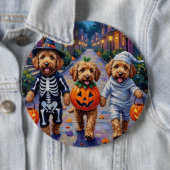 Goldendoodle-Trick-oder-Treating Halloween-Kostüme Button (Beispiel)