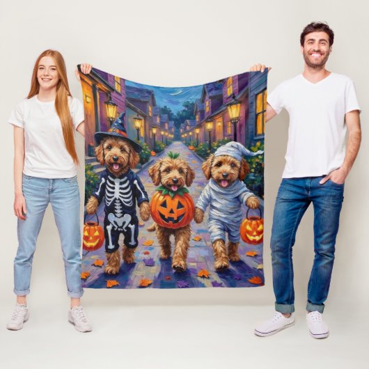 Goldendoodle-Trick-oder-Treating Halloween-Kostüme Fleecedecke (Beispiel)