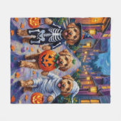 Goldendoodle-Trick-oder-Treating Halloween-Kostüme Fleecedecke (Vorderseite (Horizontal))