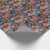 Goldendoodle-Trick-oder-Treating Halloween-Kostüme Geschenkpapier (Ecke)