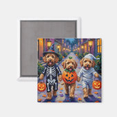 Goldendoodle-Trick-oder-Treating Halloween-Kostüme Magnet (Vorderseite/Rückseite)