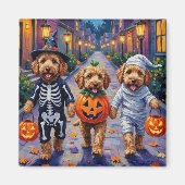 Goldendoodle-Trick-oder-Treating Halloween-Kostüme Magnet (Vorne)